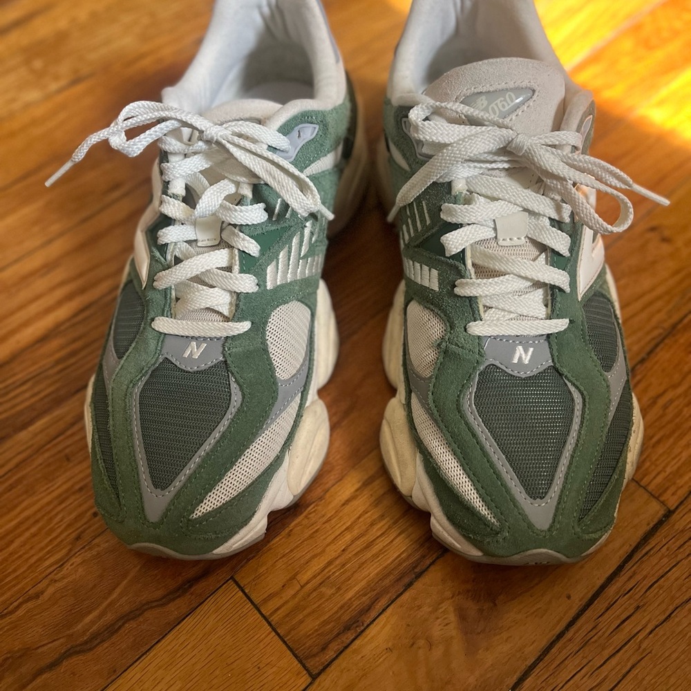 New Balance Green and White Sneakers